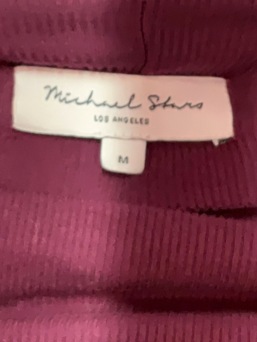 Michael Stars Burgundy Ribbed Turtleneck Blouse/Top | Size Medium - Picture 6 of 7